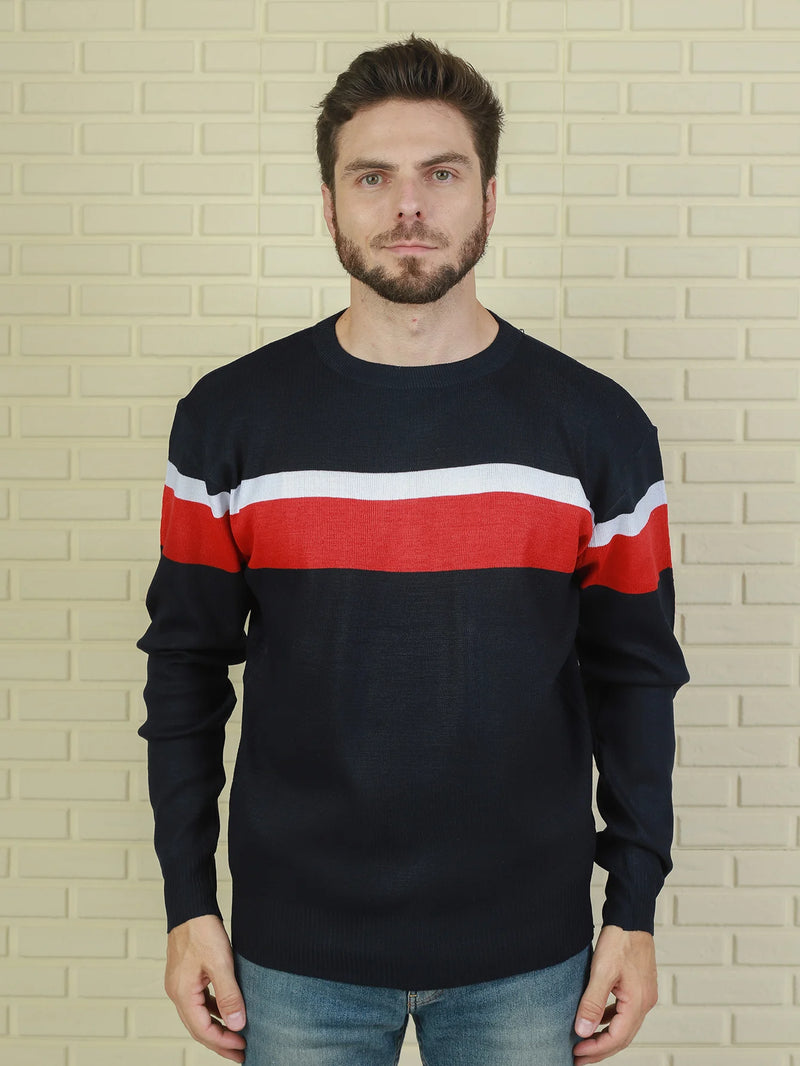 Suéter de gola redonda moda masculina mmhh