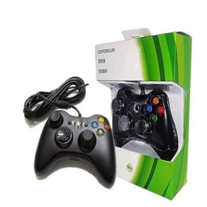 Controle Com Fio Compatível Para Xbox 360 Pc 2 Em 1