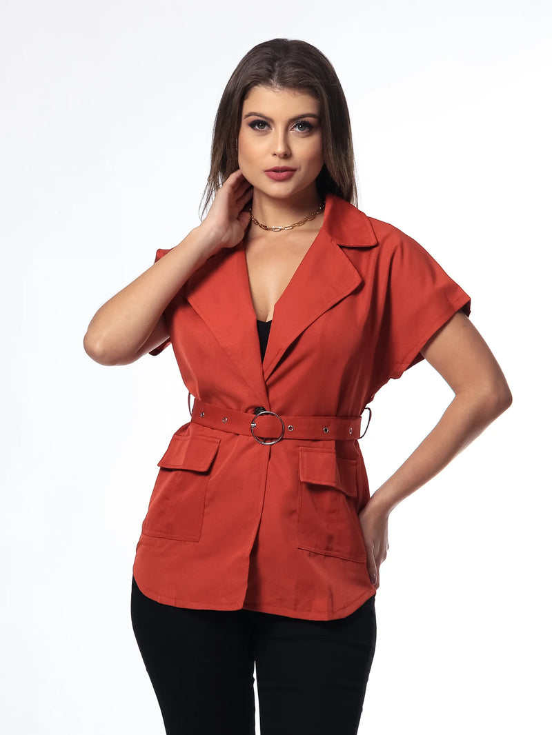 Blazer blazer feminino com cinto