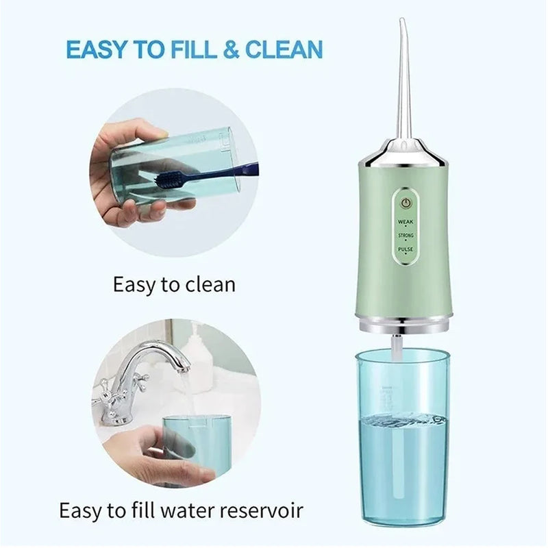 Fio Dental Jato D'água Irrigador Oral Elétrico Portatil 4 Pontas 3 tipos d