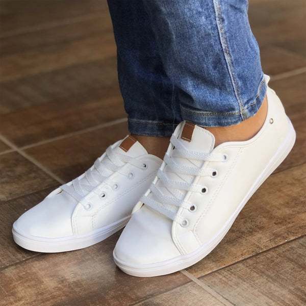 Tênis Feminino Casual Branco Tipo Sapatenis Bella 163