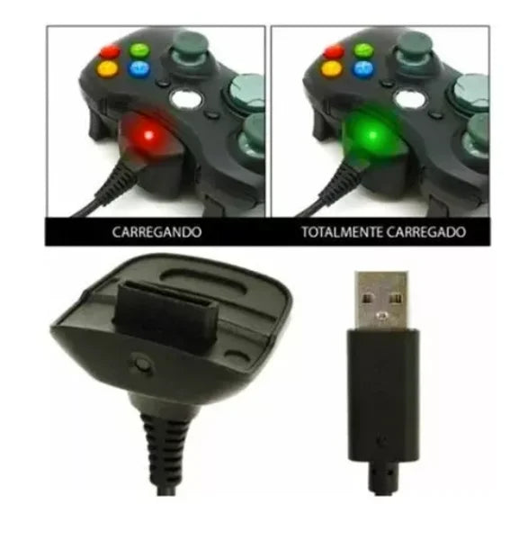 Kit de fonte e carregador USB para controle Xbox 360