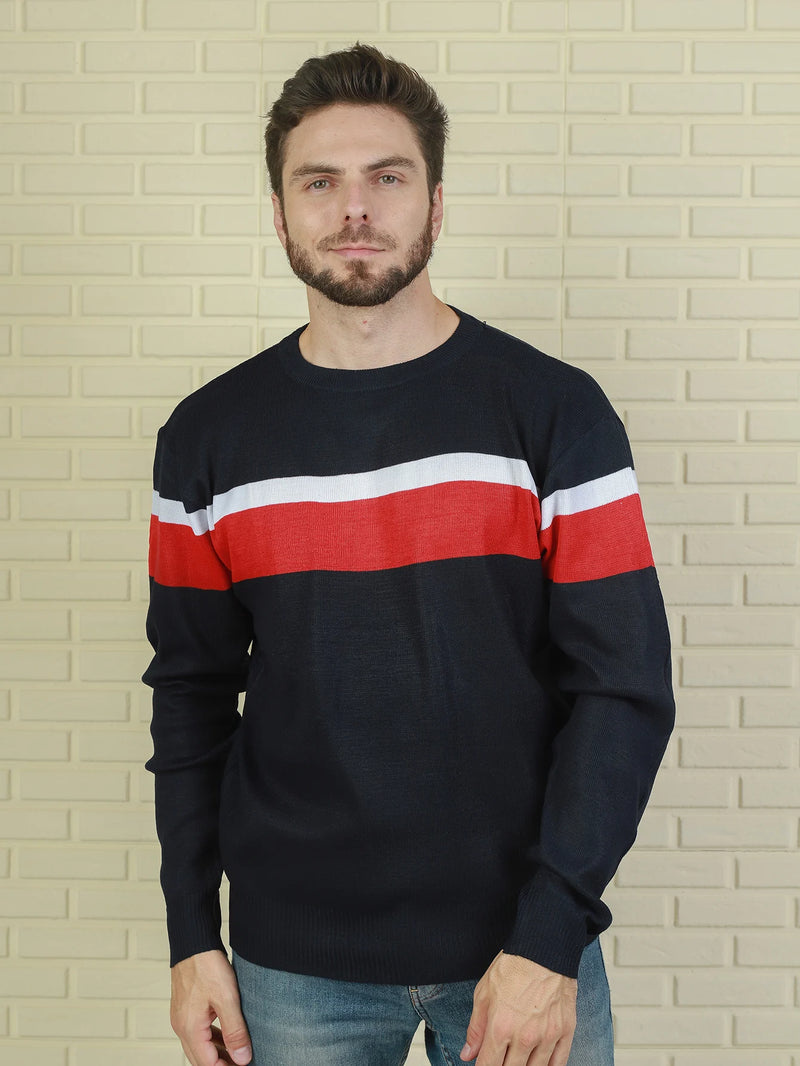 Suéter de gola redonda moda masculina mmhh