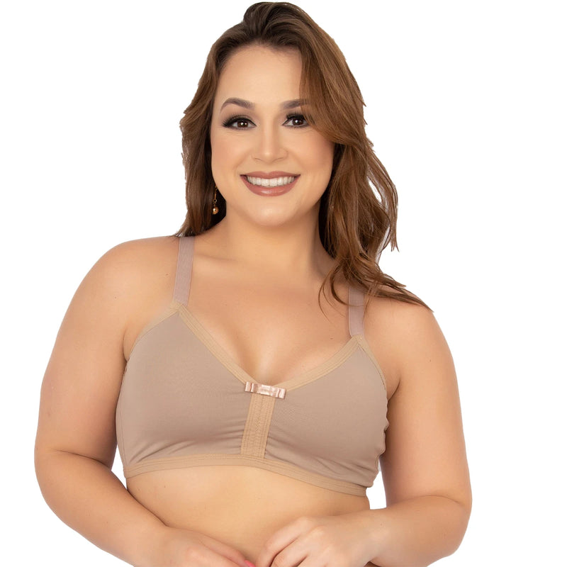 Sutiã Plus Size Poliamida Sem Bojo Alça Reforçada Fecho Traseiro Lingerie Yog