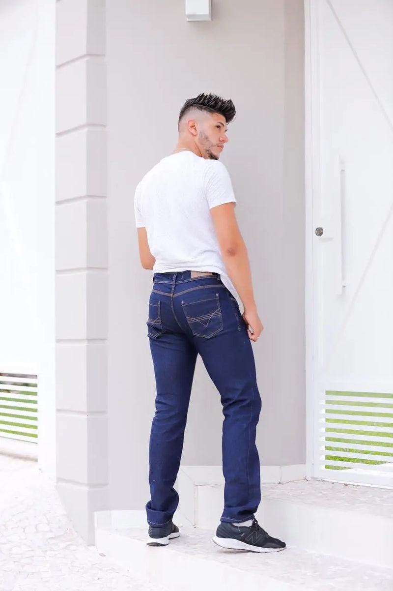 Calça Masculina Skinny Jeans Escuro