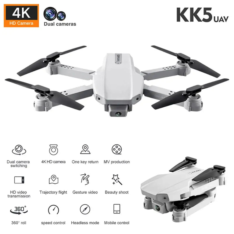 Drone KK5 Professional Versão com função de câmera 1080p Wi-Fi com sensor de estabilidade