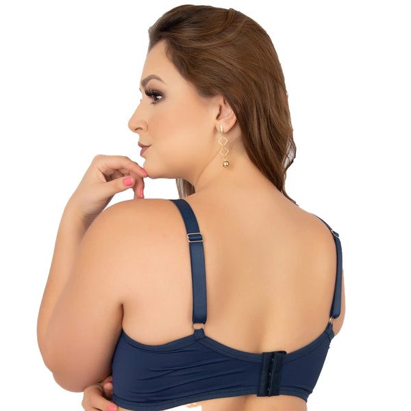 Sutiã Plus Size Poliamida Sem Bojo Alça Reforçada Fecho Traseiro Lingerie Yog