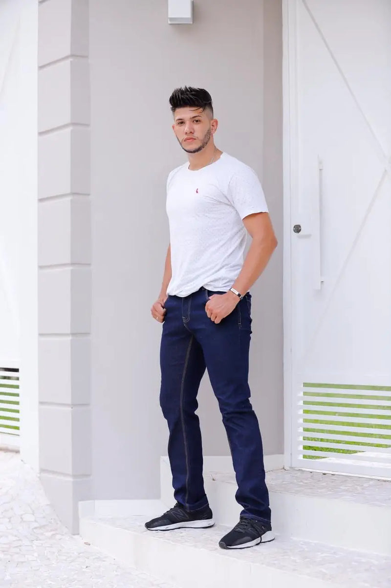 Calça Masculina Skinny Jeans Escuro