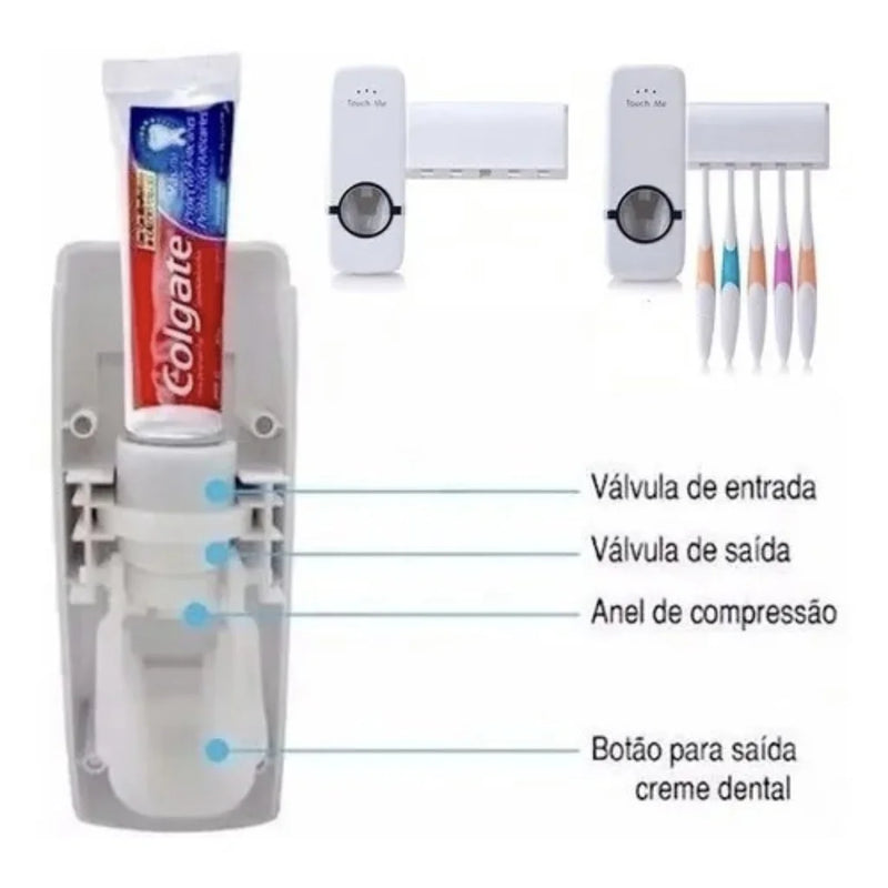 Dispenser para creme e dental, massas automáticas