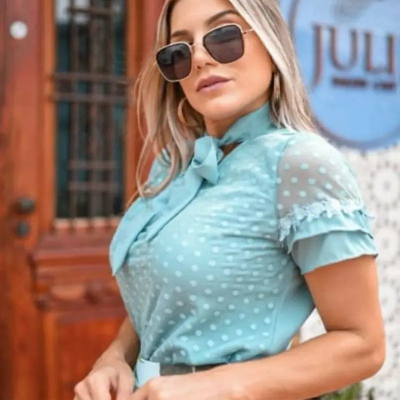 Blusa Feminina De Laço Em Tule Em Promoção