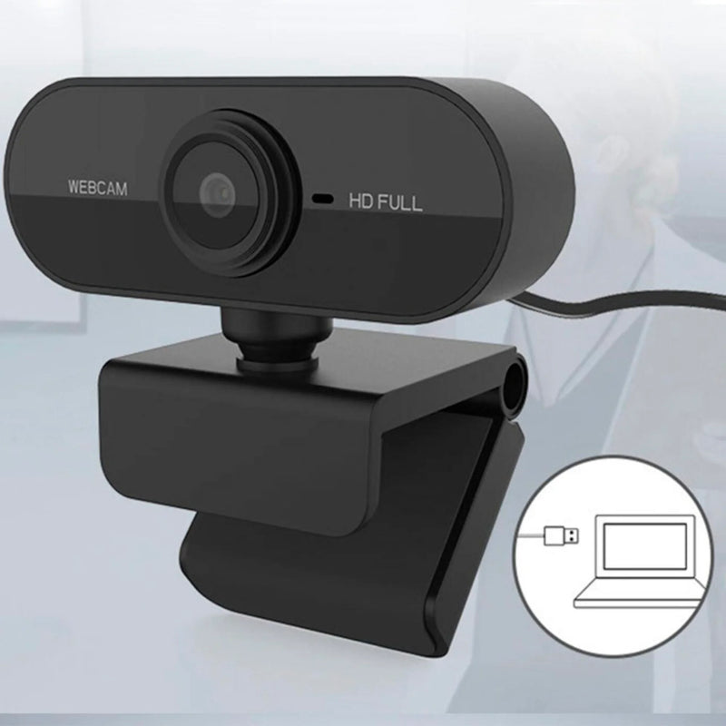 Webcam Full Hd 1080p Usb Mini Câmera Computador C/ Microfone Articulada Para Lives e videos