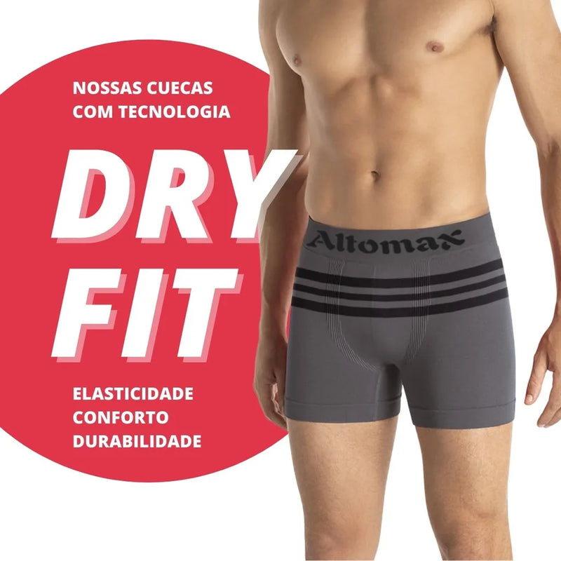 Kit 10 Cuecas Boxer Masculina Altomax Microfibra Dry Fit lisas