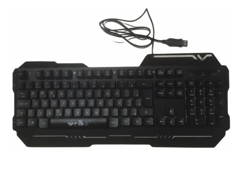 Teclado Gamer Semi-mecânico de metal com Led Colorido WB-539 Luuk Young