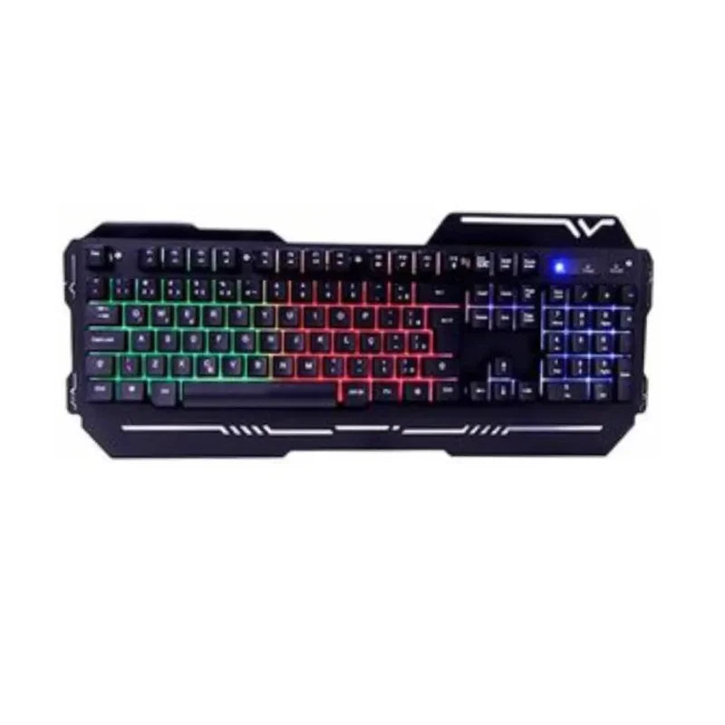 Teclado Gamer Semi-mecânico de metal com Led Colorido WB-539 Luuk Young