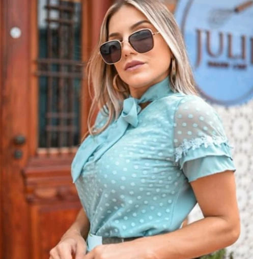 Blusa Feminina De Laço Em Tule Em Promoção