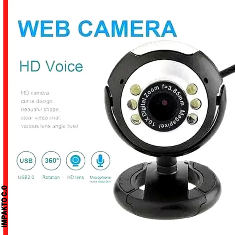 WebCam HD Visão Noturna Com Mouse MO300 Full Black