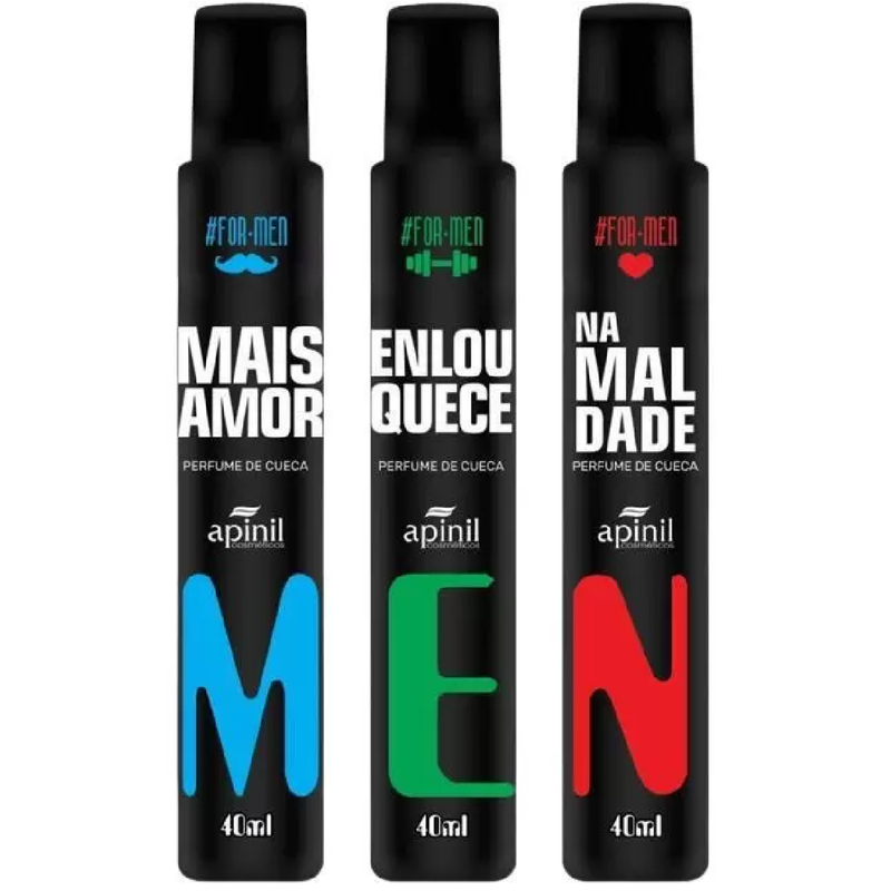 KIT 3 unidades - Perfume de cueca higiene HOMEM 40ml (5292)