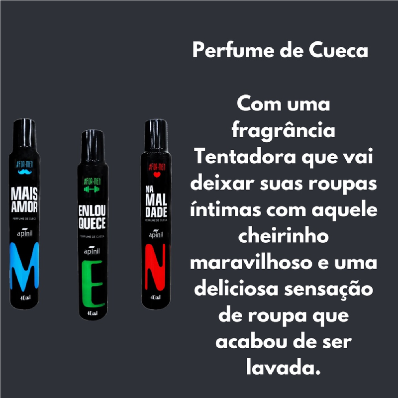 KIT 3 unidades - Perfume de cueca higiene HOMEM 40ml (5292)