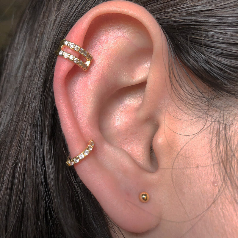 Piercing Fake Vazado com Zircônia Banhado em Ouro 18k (PI0006)