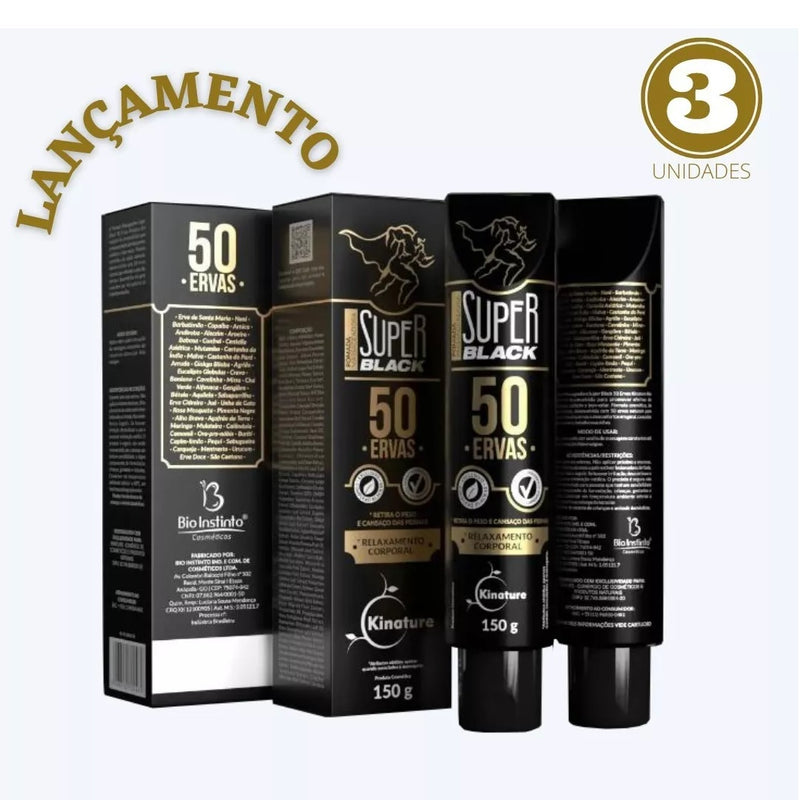 3 Pomadas Massagem Bio Instinto Black Premium 150g (Pomada_Bioistinto)