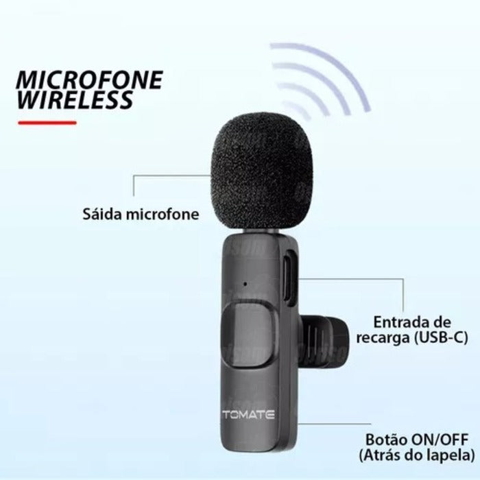 MICROFONE LAPELA S/ FIO PARA IPHONE LIGHTNING MT2218A (1153)