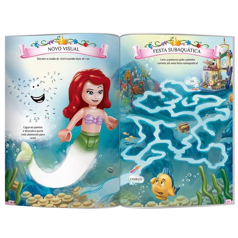 Livro Infantil Hora Da Diversão Princesas Disney Com Kit De Peças Lego Cultura