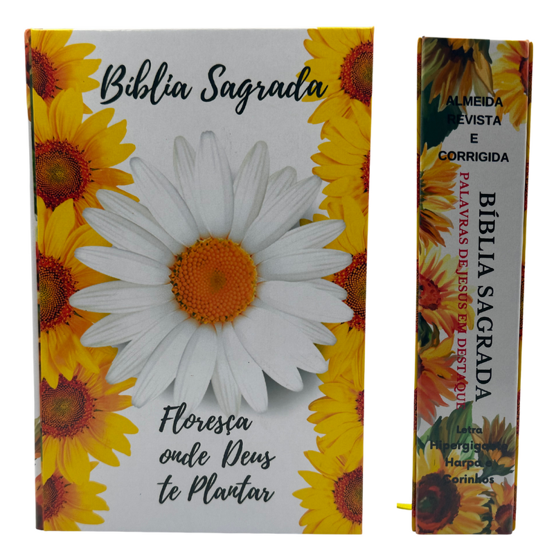 Biblia 65031girassol Sagrada Capa Dura com Harpa 65031