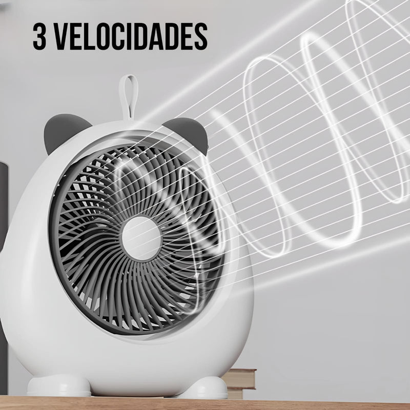 Ventilador De Mesa Gatinho Recarregável Silencioso FS7-215 (VENTFS7215)