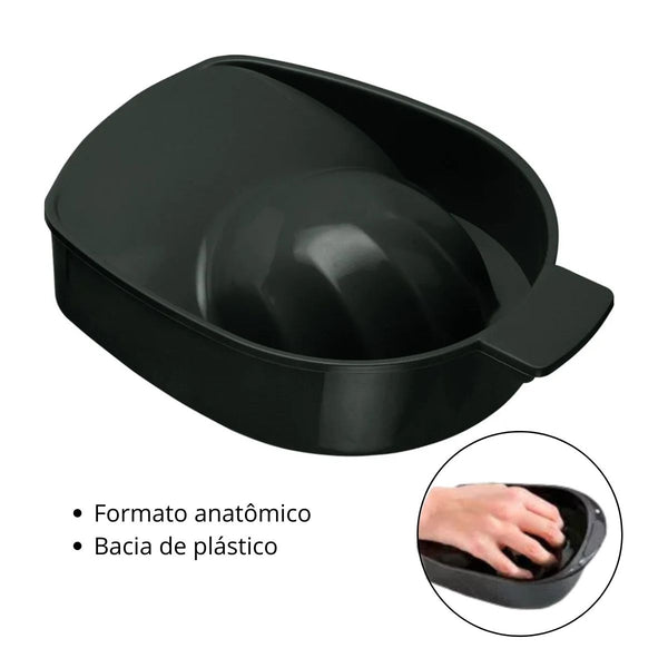 Bacia Anatômica Para Manicure Tigela De Plástico Santa Clara Cor:Preto (SC836)