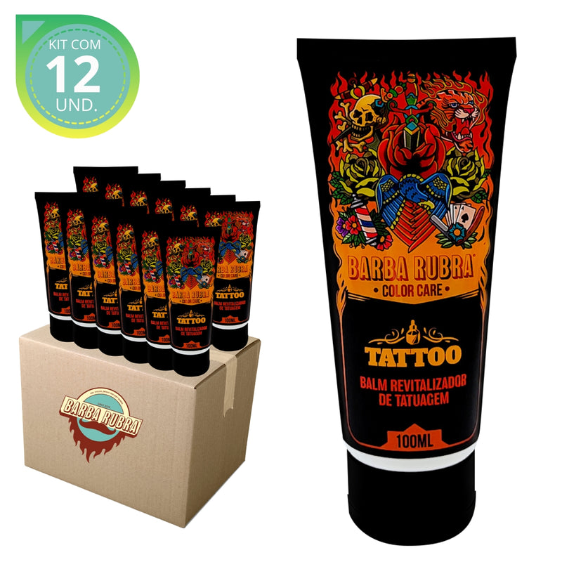 Kit e Bálsamo Hidratante Para Tatuagens 100ml - 12Und - Barba Rubra