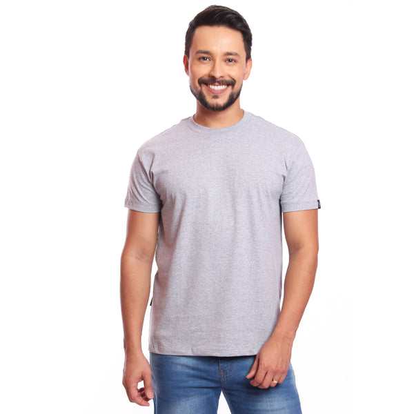 Camiseta Masculina Camisa Lisa 100% Algodão Premium Fio 30.1 Tamanho:M;COR:CINZ mmhh