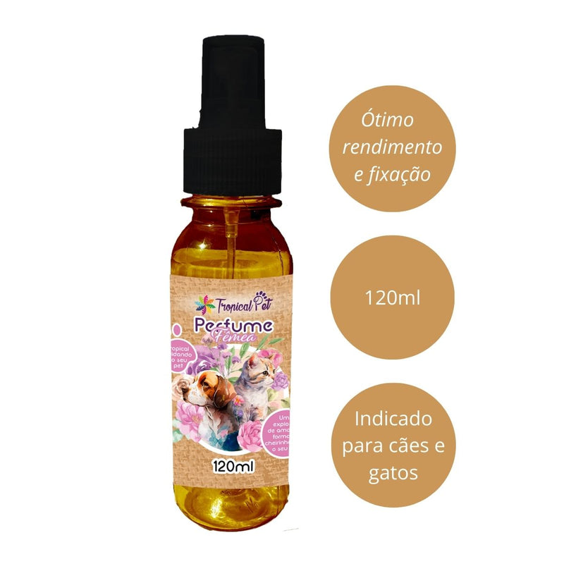 Perfume Para Pet Fêmea Cães E Gatos 120ml Aromas Tropicais Fragrância:Suave (