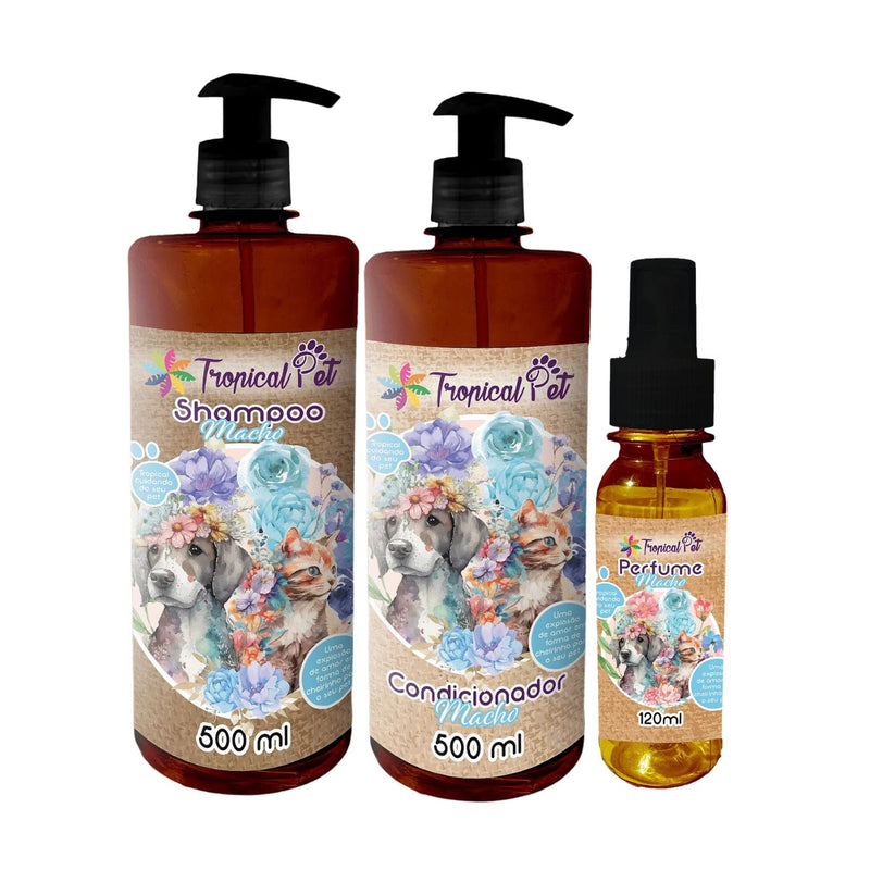 Kit Banho Pet Macho Shampoo Condicionador Perfume Tropical (TA5938055-5938088-59