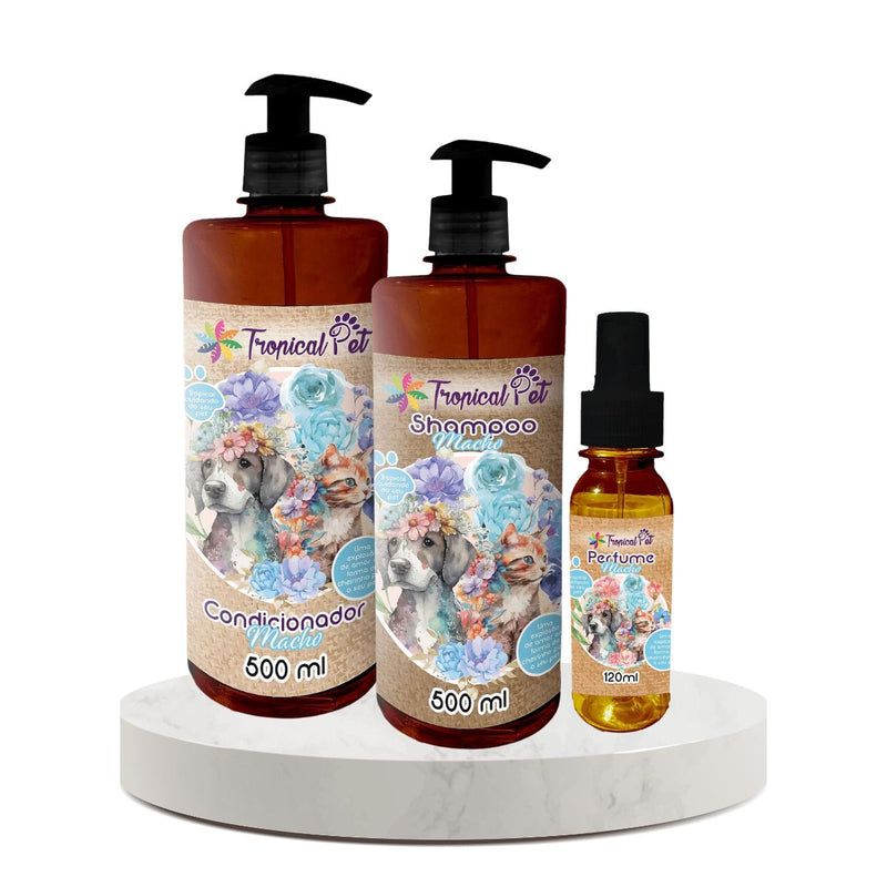 Kit Banho Pet Macho Shampoo Condicionador Perfume Tropical (TA5938055-5938088-59