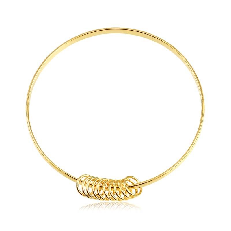 PULSEIRA BRACELETE ARGOLA LISA BANHADA A OURO (03010339)