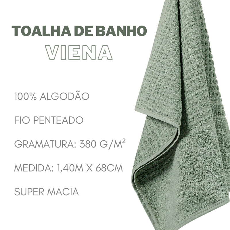 KIT 04 TOALHAS MADRI BLUMEN - Cor:Verde (BLUP00181)