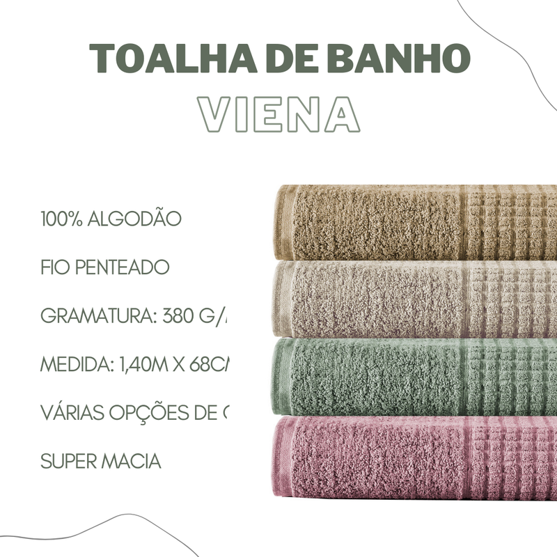 KIT 04 TOALHAS MADRI BLUMEN - Cor:Verde (BLUP00181)