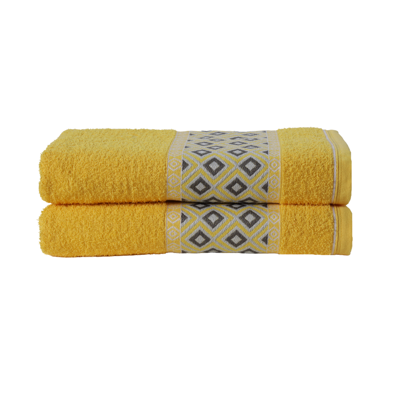 KIT 04 TOALHAS MADRI BLUMEN - Cor:Amarelo (BLUD00240)