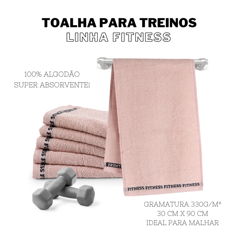 KIT TOALHA FITNESS 6 PEÇAS - Cor:Rosa Blush (800FITNESS461)