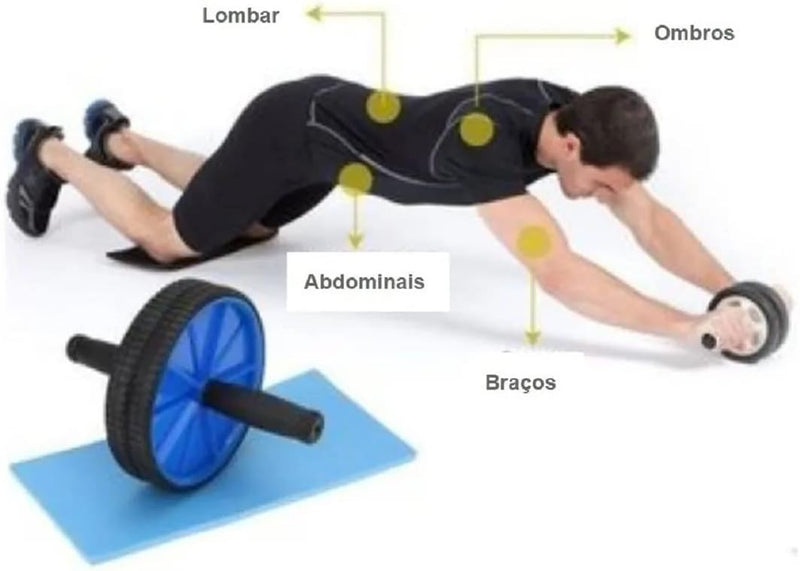 Roda Rodinha Rolo Para Exercícios Abdominal Lombar Ombros Treino Em Casa Academia fitness