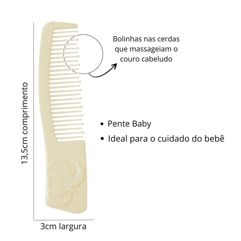 Pente De Cabelo Linha Baby Cuidados Do Bebê Marco Boni Cor:Amarelo (MB1191)