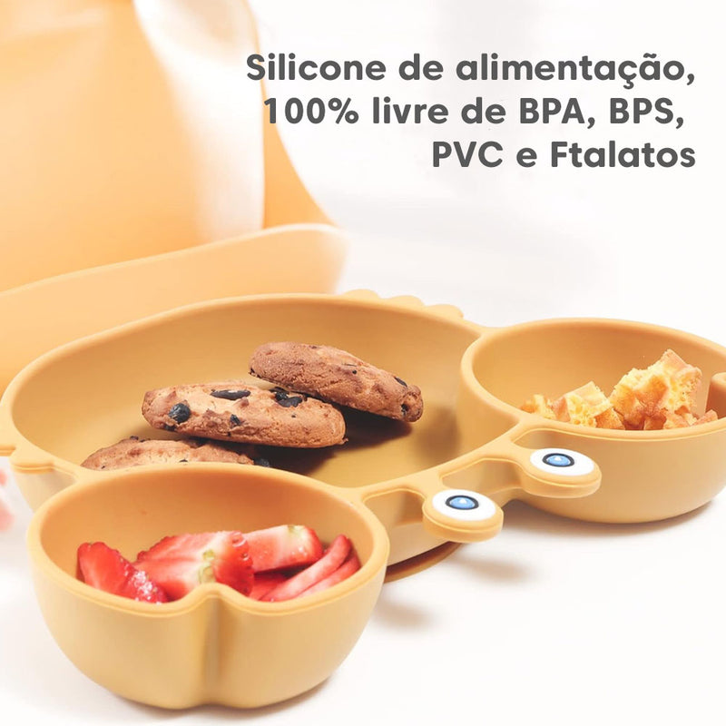 Kit de Alimentação para Bebês de Silicone 6 Peças Caranguejinho Divertido Co