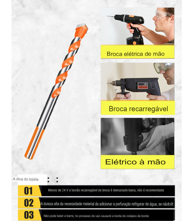 Kit Brocas Furadeira Super Drill Fura Tudo Diamantada 6 peças (7897523149490)