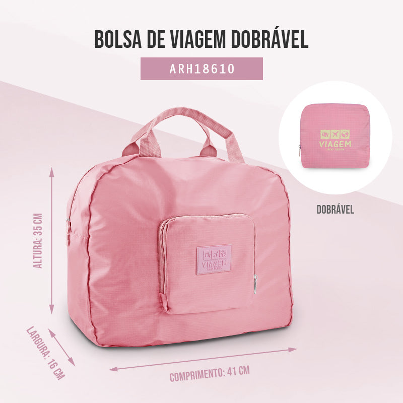 Bolsa de Viagem Dobrável Trapézio Estampa Lisa Jacki Design (ARH18610)