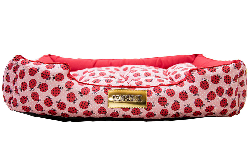 Caminha Retangular para Cachorro ou Gato Luppet Luxo Vermelho Joaninhas (LP9020-01)