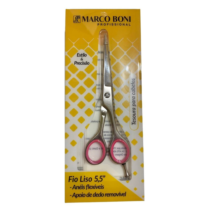 Tesoura Profissional Para Cabelos Fio Laser 5,5" Marco Boni Cor: Rosa (MB17