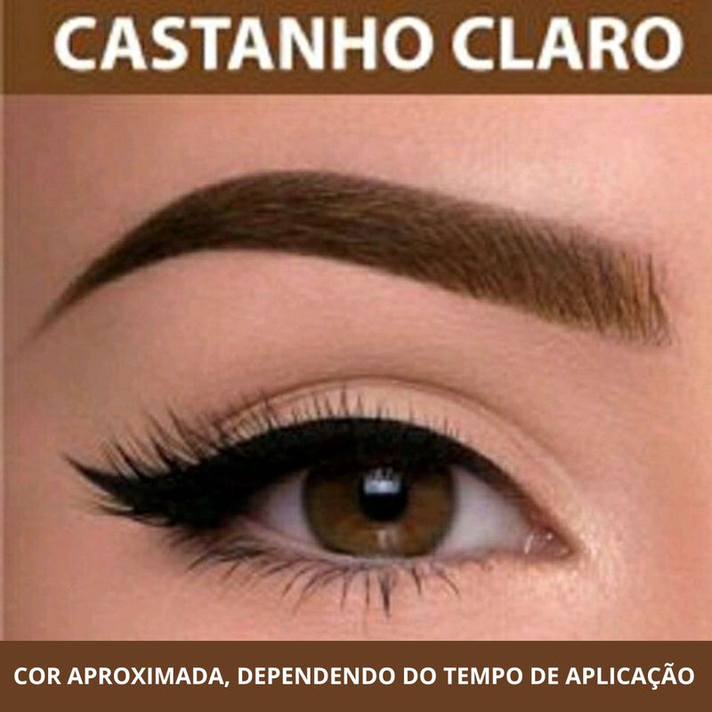 Henna P/ Sobrancelha Castanho Claro C/ Pá Medidora Makiaj Cor:Castanho Claro (M