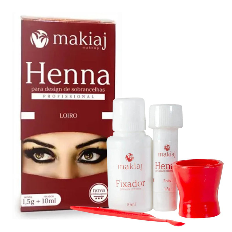 Henna Sobrancelha C/ Fixador Dappen Pá Medidora Loiro Makiaj Cor:Loiro (MKJ2963