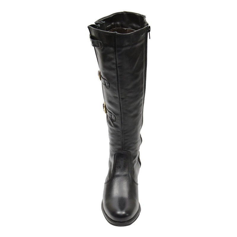 Bota Montaria Feminina Cano Longo Couro Comfort Cor:Preto;Gênero:Feminino;Taman