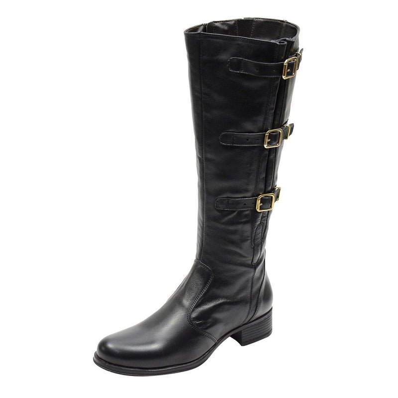 Bota Montaria Feminina Cano Longo Couro Comfort Cor:Preto;Gênero:Feminino;Taman